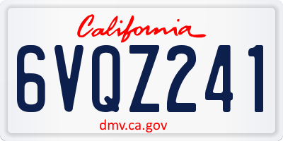 CA license plate 6VQZ241