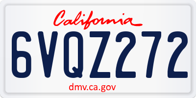 CA license plate 6VQZ272
