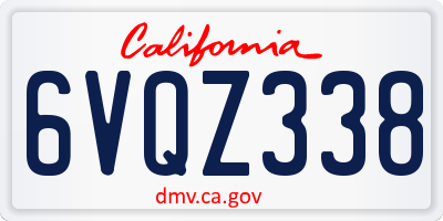 CA license plate 6VQZ338