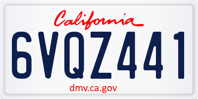 CA license plate 6VQZ441