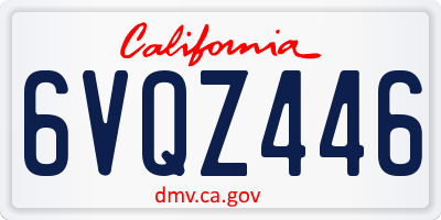 CA license plate 6VQZ446
