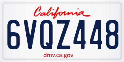 CA license plate 6VQZ448