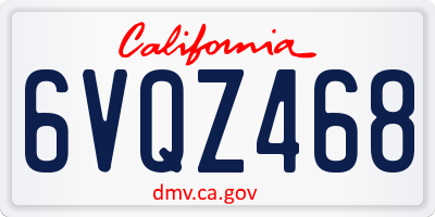 CA license plate 6VQZ468