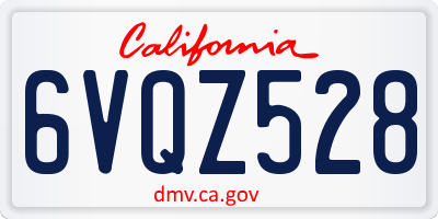 CA license plate 6VQZ528