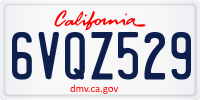 CA license plate 6VQZ529