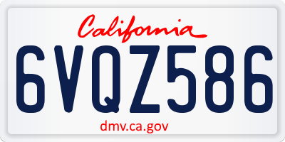 CA license plate 6VQZ586