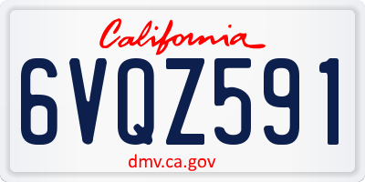 CA license plate 6VQZ591