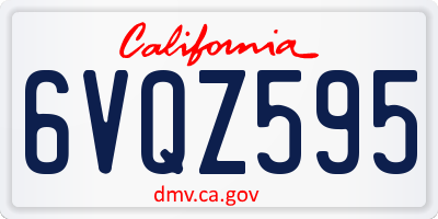 CA license plate 6VQZ595