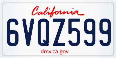 CA license plate 6VQZ599