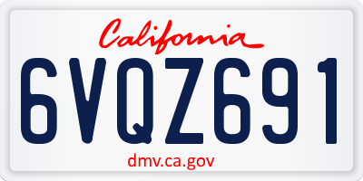 CA license plate 6VQZ691