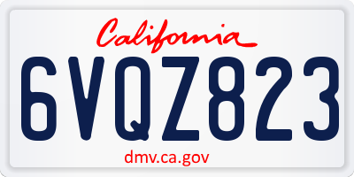 CA license plate 6VQZ823