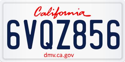 CA license plate 6VQZ856