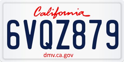 CA license plate 6VQZ879