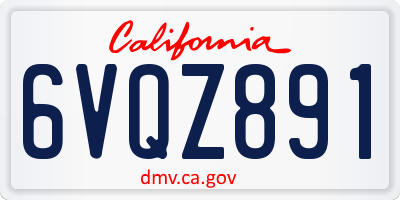 CA license plate 6VQZ891