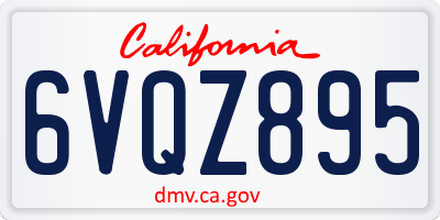 CA license plate 6VQZ895