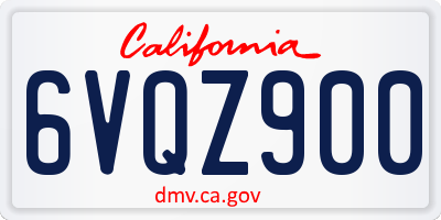 CA license plate 6VQZ900