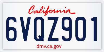 CA license plate 6VQZ901