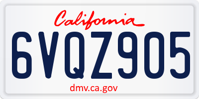 CA license plate 6VQZ905