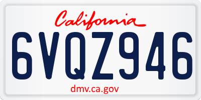 CA license plate 6VQZ946