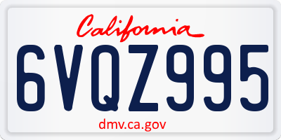CA license plate 6VQZ995