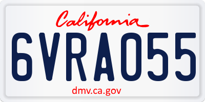 CA license plate 6VRA055