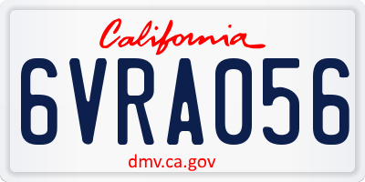 CA license plate 6VRA056