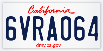 CA license plate 6VRA064