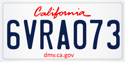 CA license plate 6VRA073