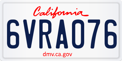 CA license plate 6VRA076