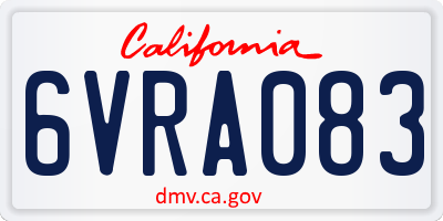 CA license plate 6VRA083
