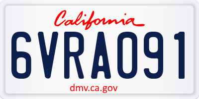 CA license plate 6VRA091