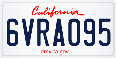 CA license plate 6VRA095