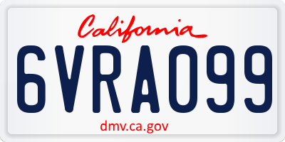 CA license plate 6VRA099