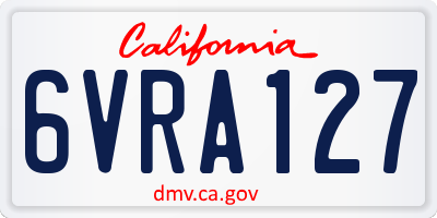 CA license plate 6VRA127