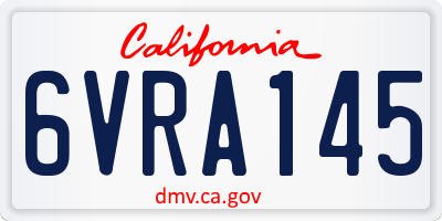 CA license plate 6VRA145