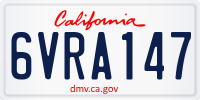CA license plate 6VRA147