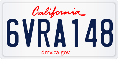 CA license plate 6VRA148