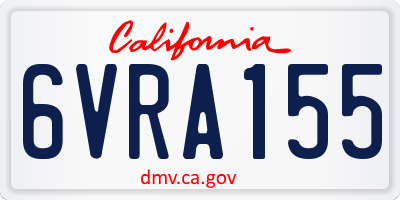 CA license plate 6VRA155