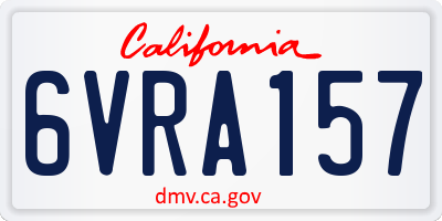 CA license plate 6VRA157