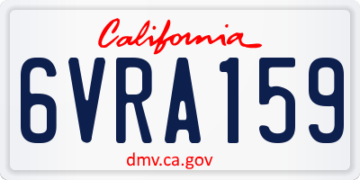 CA license plate 6VRA159