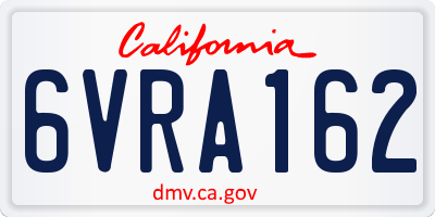 CA license plate 6VRA162