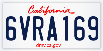 CA license plate 6VRA169