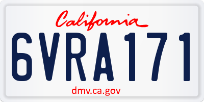 CA license plate 6VRA171