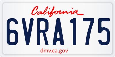 CA license plate 6VRA175