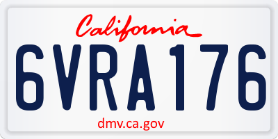 CA license plate 6VRA176