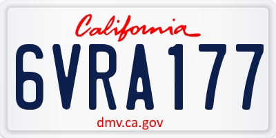 CA license plate 6VRA177