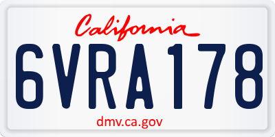 CA license plate 6VRA178