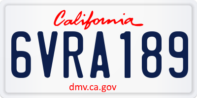 CA license plate 6VRA189