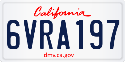 CA license plate 6VRA197