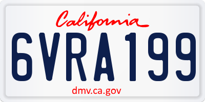 CA license plate 6VRA199